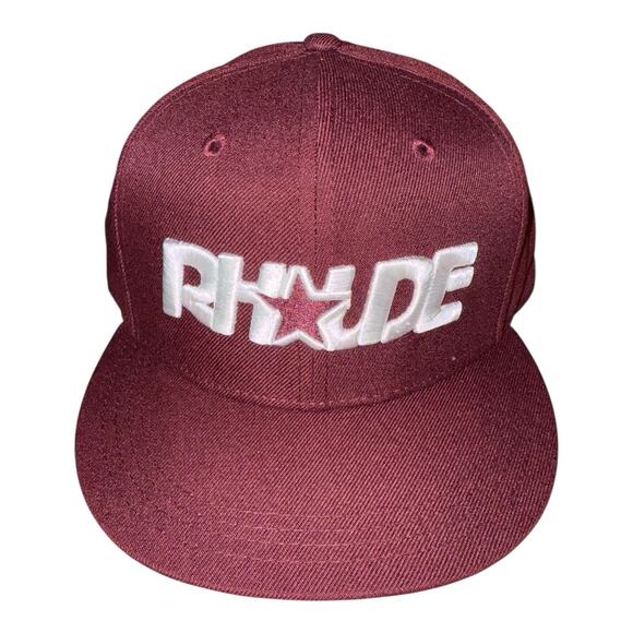 Rhude Rare X Starter Black Label The Natural Maroon Snapback Cap Hat White Logo - Picture 1 of 6